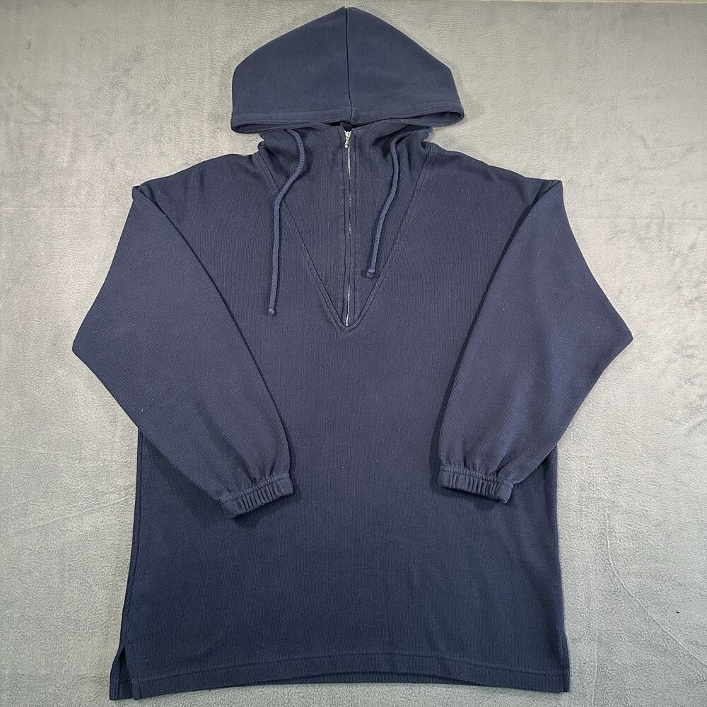 Elements Y2K Hoodie Blue Quarter Zip Pullover Men’s Size M Casual Cotton Blend
